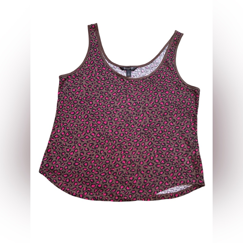 Banana Republic Animal Print 100% Linen Relaxed Tank Top. Size Small.